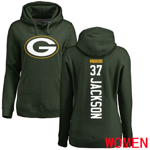 Green Bay Packers Green Women #37 Jackson Josh Backer Nike NFL Pullover Hoodie Sweatshirts->green bay packers->NFL Jersey